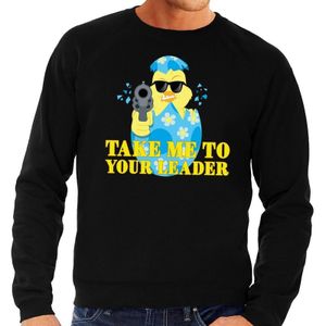 Fout Paas sweater zwart take me to your leader voor heren - Pasen trui