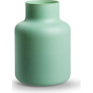 Jodeco Bloemenvaas Gigi - mat groen - eco glas - D14,5 x H20 cm - melkbus vaas