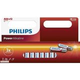 24x Philips AAA batterijen power alkaline - Voordeelpak