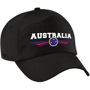 Australie / Australia landen pet zwart kinderen - Australie / Australia baseball cap - EK / WK / Olympische spelen outfit