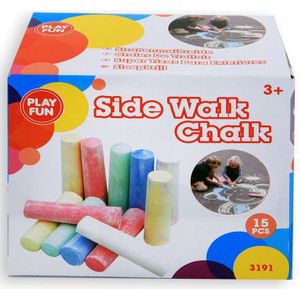 60x Gekleurd stoepkrijt in doosje - 10 cm - Stoepkrijten buiten speelgoed creatief - Krijtjes
