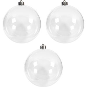 3x Transparante DIY kerstballen 13,5 cm - Kerstversiering/decoratie