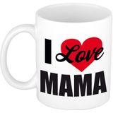 I love mama / Ik hou van mama cadeau koffiemok / theebeker wit - Cadeau mok / Moederdag