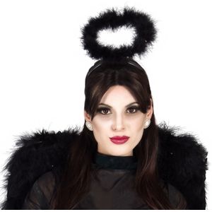 Diadeem engel - halo - zwart - meisjes/dames - Halloween/Carnaval thema