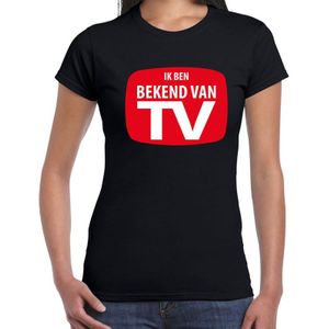 Fout Bekend van TV t-shirt met rood logo zwart voor dames - fout fun tekst shirt / outfit