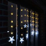 Kerstverlichting lichtgordijn - 138 sterren leds - 250 cm - warm wit