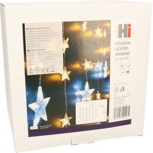 Kerstverlichting lichtgordijn - 138 sterren leds - 250 cm - warm wit