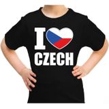 I love Czech t-shirt zwart voor kids - Tsjechie landen shirt - Czech supporters kleding