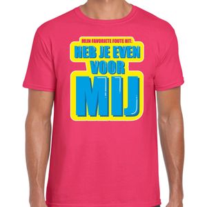 Foute party Heb je even voor mij verkleed/ carnaval t-shirt roze heren - Foute hits - Foute party outfit/ kleding