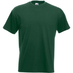 Set van 2x stuks basic donker groene t-shirt voor heren - voordelige 100% katoen shirts - Regular fit, maat: 2XL (44/56)