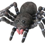 Chaks nep spin XXL - 46 x 30 cm - zwart - mega tarantula - Horror/griezel thema decoratie beestjes