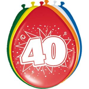 40x stuks Ballonnen versiering 40 jaar leeftijd thema feestartikelen