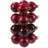 60x stuks glazen kerstballen rood/donkerrood 6, 8 en 10 cm mat/glans - Kerstversiering/kerstboomversiering
