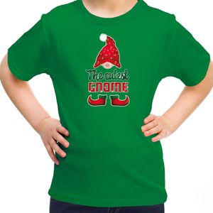 Bellatio Decorations kerst t-shirt voor meisjes - Schattigste Gnoom - groen - Kerst kabouter