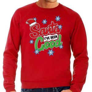 Foute Kersttrui / sweater - Santa I have been good - rood voor heren - kerstkleding / kerst outfit