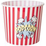 Gerimport Popcorn bak - rood/wit - kunststof - D21 - 7 liter - herbruikbaar