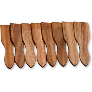Kesper Gourmetspatels - 8x - acacia hout - 13 x 4 cm - gourmetten - racletten - grillen