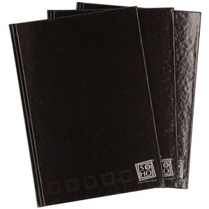 3x Luxe zwarte schrift gelinieerd A4 formaat - schriften voor school / notitieboek