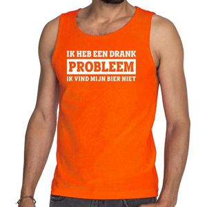 Oranje Ik heb een drankprobleem tanktop / mouwloos shirt - Singlet voor heren - Koningsdag kleding