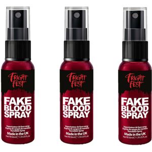 Nep bloed schmink/make up - 3x - spray - 50 ml