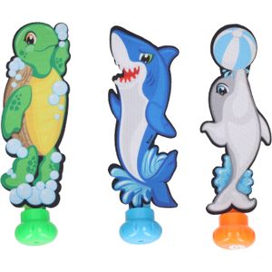 Duikspeelgoed zwembad - set van 3x - zee figuren - dolfijn/schildpad/haai - kunststof - vakantiespel