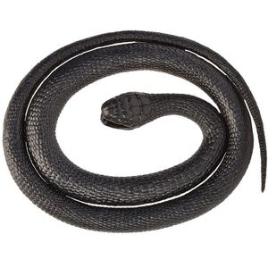 Rubberen speelgoed zwarte mamba slang - rubber 117 cm - speelgoed dieren nepslangen