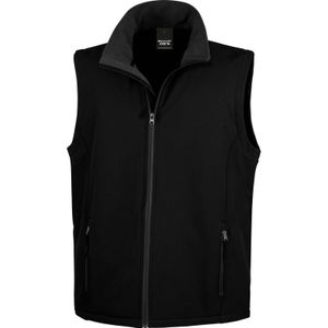 Softshell casual bodywarmer zwart voor heren - Outdoorkleding wandelen/zeilen - Mouwloze vesten