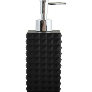 MSV Zeeppompje/dispenser - Kubik - kunststeen - zwart - 7 x 17 cm - 270 ml