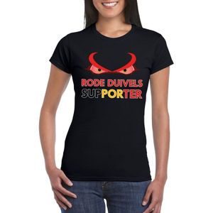 Zwart Belgie duivels supporter shirt dames