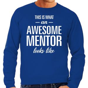 Awesome mentor - geweldige leermeester cadeau sweater blauw heren - Vaderdag kado trui