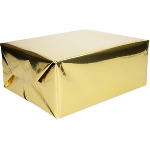 6x rollen cadeaupapier goud metallic - 400 x 50 cm - kadopapier / inpakpapier