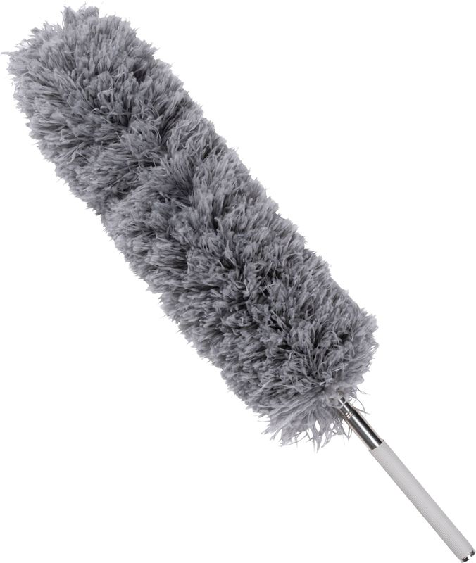 Lifetime Clean plumeau/duster XL - uitschuifbaar - synthetisch - grijs - 55-142 cm - stoffer/ragebol