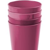 Hega Hogar Onbreekbare drinkglazen - set 8x stuks - kunststof - fuchsia roze - 300 ml - camping/outdoor/kinderen - limonade glazen