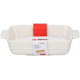 2x witte ovenschalen keramiek 1,5 &amp; 1 liter vaatwasmachinebestedig - Braadsledes