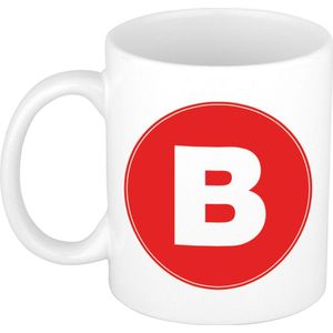 Mok / beker met de letter B rode bedrukking voor het maken van een naam / woord - koffiebeker / koffiemok - namen beker