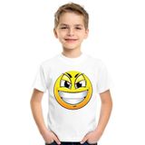 emoticon/ emoticon t-shirt ondeugend wit kinderen