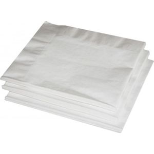 20x Witte kleuren thema servetten 33 x 33 cm - Witte papieren wegwerp tafeldecoraties