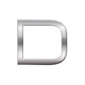 Chrome 3d plakletter D van 2,5 cm