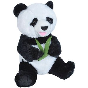 Pluche zwart/witte zittende panda knuffel 25 cm - Beren bosdieren knuffels - Speelgoed voor kinderen