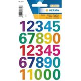 Stickervelletjes met 100x stuks plak cijfers gekleurd 2,5 cm