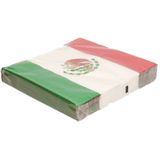 60x Landen thema versiering Mexico vlag servetten 33 x 33 cm  - Feestartikelen en versiering