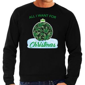 Wiet Kerstbal sweater / Kerst trui All i want for Christmas zwart voor heren - Kerstkleding / Christmas outfit