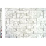 Decoratie plakfolie - 2x - beige/grijs steen patroon - 45 cm x 2 m - zelfklevend