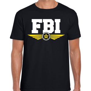 FBI politie agent verkleed t-shirt zwart voor heren - federale politiedienst - verkleedkleding / tekst shirt