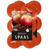 24x Geurtheelichtjes Apple Cinnamon 4,5 branduren - Geurkaarsen appel/kaneel geur - Waxinelichtjes