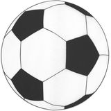 18x Ronde placemats/onderleggers voetbal print 34 cm - Tafeldecoratie onderleggers voetbalfeestje- Sport thema tafeldecoraties