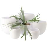 DK Design Bloempot/plantenpot - Vinci - wit mat - voor kamerplant - D15 x H17 cm