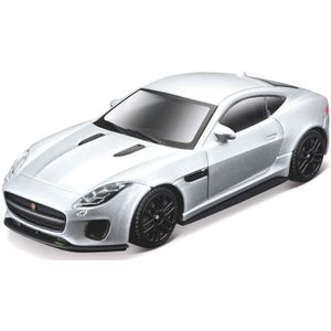 Modelauto Jaguar F-Type geel/zwart 9,5 cm 1:43 - speelgoed auto schaalmodel