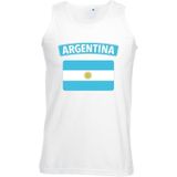 Argentinie singlet shirt/ tanktop met Argentijnse vlag wit heren