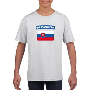 Slowakije t-shirt met Slowaakse vlag wit kinderen